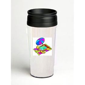 16 oz. Double Wall Insulated Tumbler with turtle on a blanket - Paper Insert by SHOPZEUS