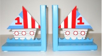 Childrens Toyshop  Toys : Gisela Graham Ships Wooden Book Ends
