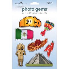 Paper House Travel Resin Stickers, Mexico