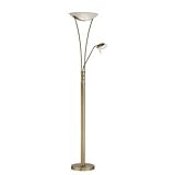 P.Neuhaus 245-11 Stehleuchte mit Lesearm altmessing, Glas Alabaster