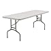 National Public Seating BT3000 Series Steel Frame Rectangular Blow Molded Plastic Top Folding Table, 800 lbs Capacity, 96" Length x 30" Width x 29-1/2" Height, Speckled Gray/Gray