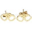 14K Gold Handcuff Earrings Police Handcuffs Ear Jewelry