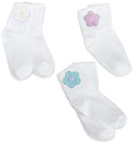 Jefferies Socks Girls  Whimsical Flower Applique 3-Pack