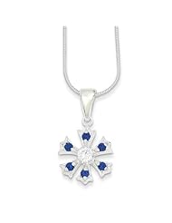 Sterling Silver 18in CZ Snowflake 18 Inch Necklace. Metal Wt- 7.5g