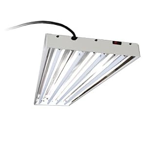 4 Tube, 4 Foot, T5 Fluorescent Grow Light Fixture w  bulbs by 