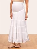 Motherhood Maternity: Secret Fit Belly Full Length Tiered Solid Color Maternity Skirt