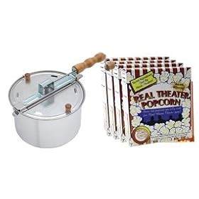 Whirley-Pop 25008A Stovetop Popper w/ Real Theatre Popcorn