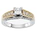 14K Two Tone Gold Diamond Semi Mount Engagement Ring (0.38 ctw, G-H, SI1)