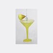 6" Happy Hour Hand-Painted Pear Martini Cocktail Glass Christmas Ornament