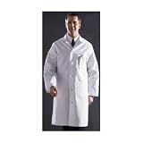 Coat, Lab, Men's, Wht, Full, Knot Button, 46