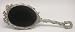 Floral Design Hand Mirror -2 1/2 x 3 1/8 Inch Oval Mirror Surface. Overall Length: 8 ...