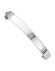 14k Gold White Gold 7.4mm Polished Casted Hinged Bangle Bracelet