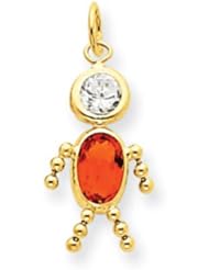 14k Gold November Boy Gemstone Charm