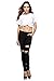 Vialumi Women's Juniors Torn Distressed Ripped Destroyed Stretch Skinny Jeans