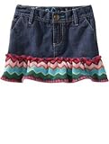 Gap Babys Denim Striped Ruffle Mini Skirt