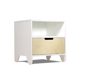 Spot On Square Hiya Nightstand, White/Birch
