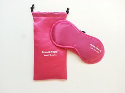 PrimeEffects Sweet Dreams Pink Sleep Mask with Ear Plugs & Carry Pouch - Super Lightweight Soft & Comfortable