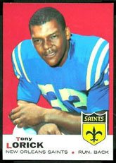 1969 Topps Regular (Football) Card# 61 Tony Lorick of the New Orleans Saints VGX Condition