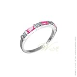STUDIO 925: *STABILE PINK DIAMOND CZ BAGUETTE STACKING RING*