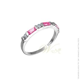 STUDIO 925: *STABILE PINK DIAMOND CZ BAGUETTE STACKING RING*