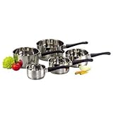BAUMALU - Lot de 5 casseroles inox tous feux + induction