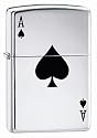 Zippo Lucky Ace High Polish Chrome Pocket Lighter