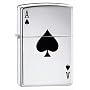 Zippo Lucky Ace High Polish Chrome Pocket Lighter