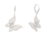 Silver Butterfly Diamond Earrings (7/25 cttw, I-J Color, I2-3 Clarity)