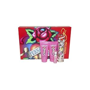 Ed Hardy 4 Pieces Gift Set [3.4 Fl. oz. Eau De Parfum Spray + 3.4 oz.. B. Lotion+3 oz. Gel+.25 oz. Edp Spray] Women