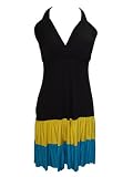 YogaColors Stretch Jersey Black Halter Colorblock Dress