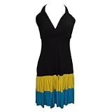 YogaColors Stretch Jersey Black Halter Colorblock Dress