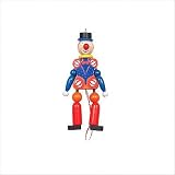 Wooden Blue Clown Jumping Jack Toy
