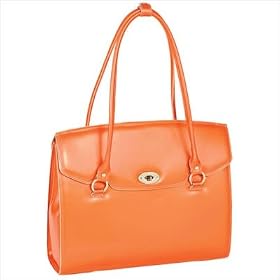 Buy McKlein USA W Series Geneva Italian Leather Ladies Briefcase in Orange 94770 by McKlein USA