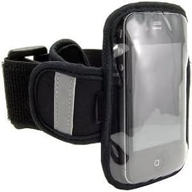 Navitech Black / Silver Neoprene Water Resistant Sports Gym, Jogging / Running Armband Case with "Light Reflection Strip" for the Apple iPod Touch 1st, 2nd, 3rd & 4th (released 2010) Gen / Generations inc 8 GB, 16 GB, 32GB, 64GB models