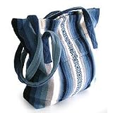 Alpaca wool shoulder bag, 'Blue Skies'