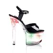 Pleaser Shoes Women��s SKY-309LT, 6 3/4" Stiletto Heel Ankle Strap Lite-Up Platform Sandal
