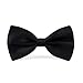 HDE Men's Wedding Party 5-Pack of Solid Color Formal Adjustable Pre-Tied Tuxedo Bow Ties (Black)