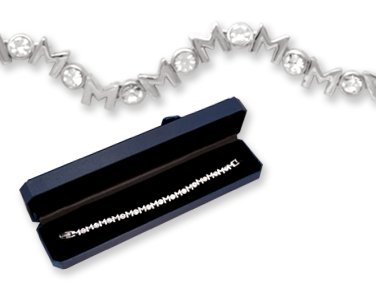 Crystal & Silver MOM Tennis Bracelet Gift Boxed