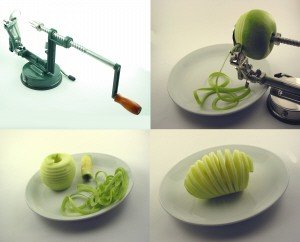 Luxus Apfelschäler aus Metall grün auch fü Kartoffeln,.....