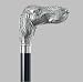   - Walking Stick / Cane with Pointer Dog Head Handle, Nickel-Plated (Made in Italy)