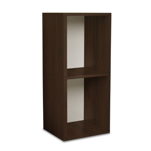 Way Basics Cube Plus Eco-Friendly 2-Shelf Storage Unit, Espresso Wood Grain