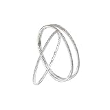 14K White Gold Bead Set 1 3/8 ct. Diamond Stackable "Eternity" Bangle Bracelet