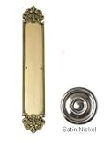 BRASS Accents A04-P3220-619 Fluer De Lis Push Plate 3 in. x 18 in. Satin Nickel