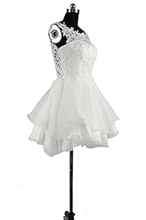 Short Sleeveless Lace  Chiffon Evening Dress/Homecoming Dress/Prom Dress/Wedding Party Dress  With Ruffles