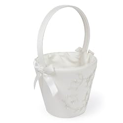 Cathy's Concepts Sparkling Entwined Flower Girl Basket, White