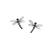 14K White Gold 0.08 ct. Diamond and 1/2 ct. Sapphire Dragon Fly Earrings