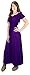 Peach Couture Gypsy Boho Cap Sleeves Smocked Waist Tiered Renaissance Maxi Dress Purple, Large