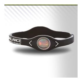  Power Balance Wristband Silicone Bracelet Medium (Black W/white Letters)