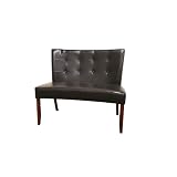 Baxton Studio Cappellini Brown Bycast Leather Bench