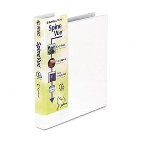 SpineVue EasyOpen Locking Slant-D Ring Binder, 1 Capacity, White